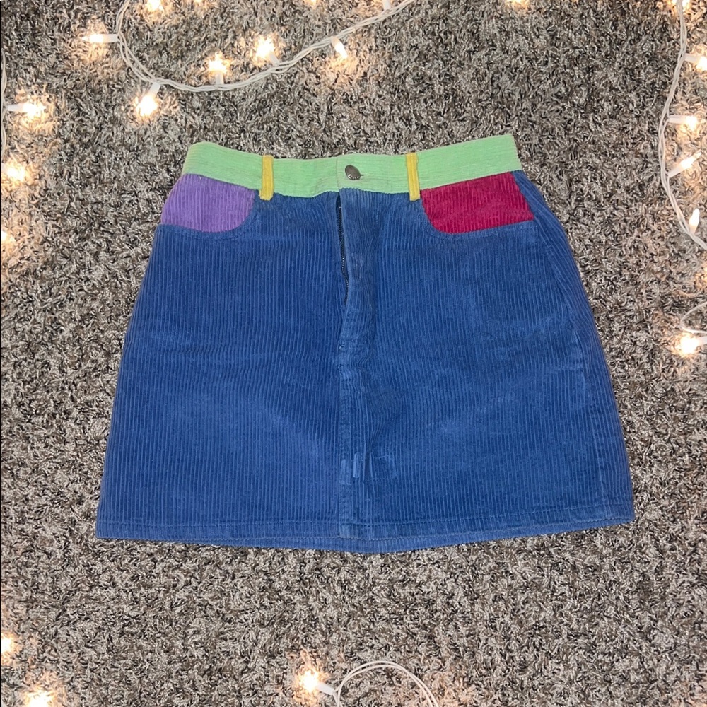 SHEIN Multicolor Corduroy A-Line Skirt